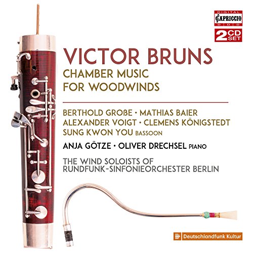 A bassoon and its bocal on a white background with text.