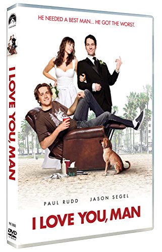 DVD cover for "I Love You, Man" featuring Paul Rudd, Jason Segel, and a bride.