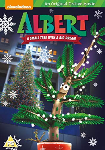 Animated Christmas tree with a face and lights on a DVD cover.