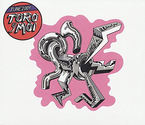 Album cover with abstract silver illustration on pink background, titled "Toro Y Moi - June 2009".