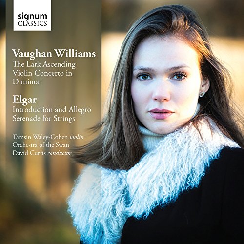 CD cover featuring violinist Tamsin Waley-Cohen in a winter setting.