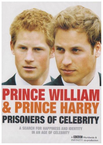 DVD cover featuring Prince William and Prince Harry with text "PRISONERS OF CELEBRITY".