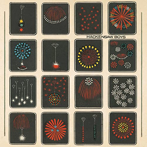 CD cover with a grid of stylized fireworks illustrations.