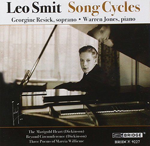CD cover featuring a woman playing piano with text "Leo Smit Song Cycles" above.