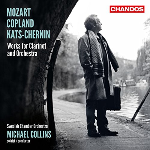 CD cover featuring a man standing by a river, holding a clarinet case.