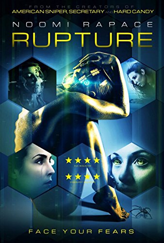 Rupture" DVD cover featuring Noomi Rapace amidst a fractured, hexagonal design.