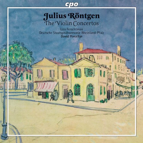"CD cover with watercolor painting of yellow buildings and street scene."