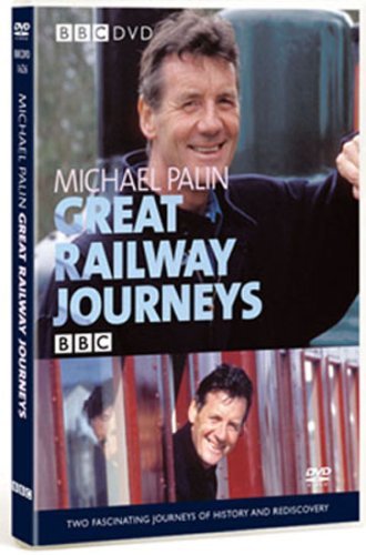 "Michael Palin: Great Railway Journeys DVD case with two images of the presenter."