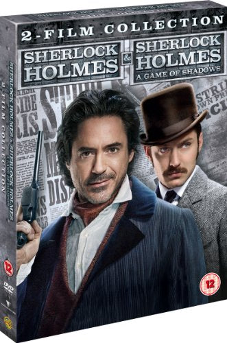DVD cover featuring Robert Downey Jr. and Jude Law as Sherlock Holmes.
