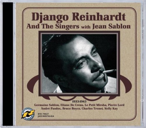 "CD cover with black and white photo of man smoking, on tan background."