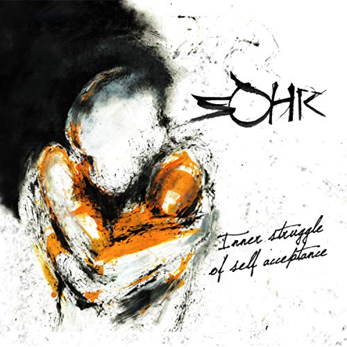 Abstract painting of a figure embracing, album cover for "Signs Of Human Race".