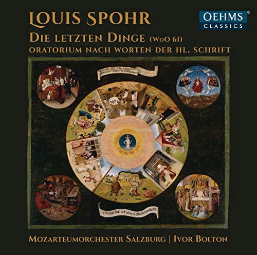 CD cover for Spohr’s “Die Letzten Dinge” with a circular, medieval-style artwork.