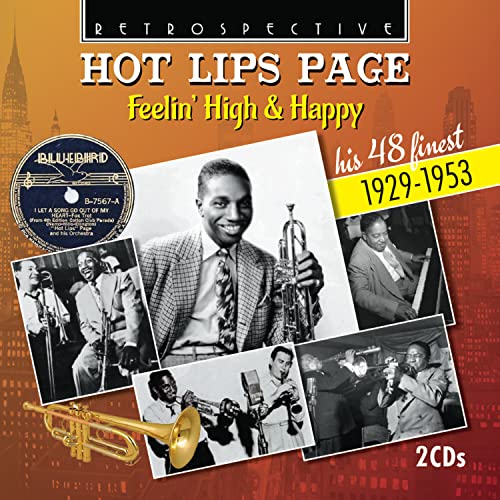 CD cover featuring Hot Lips Page, a jazz musician with his trumpet.