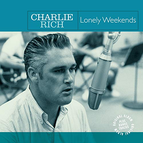 Blue-toned album cover with Charlie Rich recording in a studio, microphone in front.
