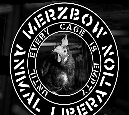 Black and white CD cover with a chicken inside a cage graphic.