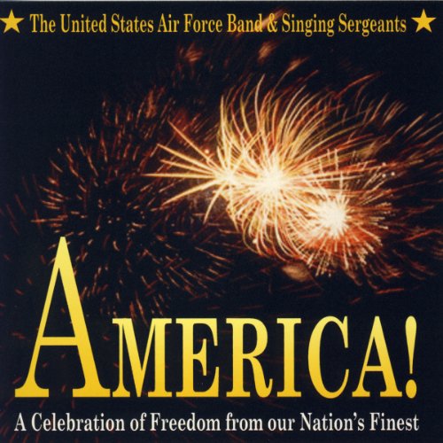 CD cover for "America!" by the US Air Force Band, with fireworks.