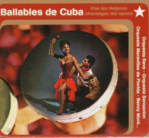 "Bailables de Cuba CD cover featuring a dancing couple inside a drum."
