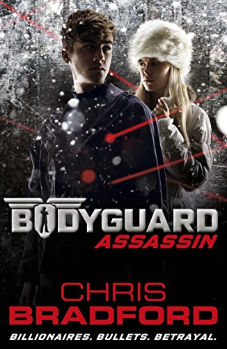 "Book cover featuring a man and woman with red targeting crosshairs, snowy background."