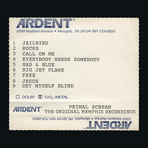 "White cassette tape label with tracklist and 'Ardent' logo on a black background."