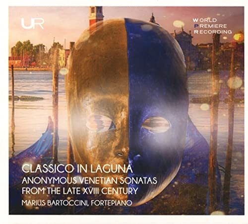 CD cover: Venetian mask split blue and gold, gondolas in background.