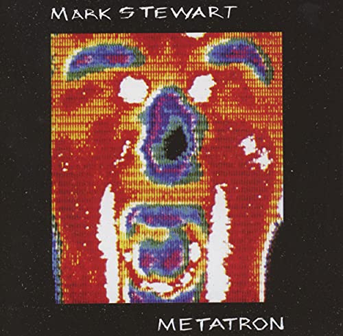CD cover for Mark Steward’s “Metatron” with abstract red and blue art.
