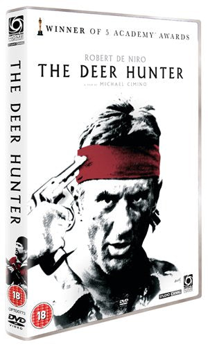 DVD case for "The Deer Hunter" with Robert De Niro's image on the cover.