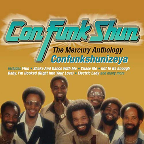 "CD cover featuring the band Con Funk Shun against a yellow background."