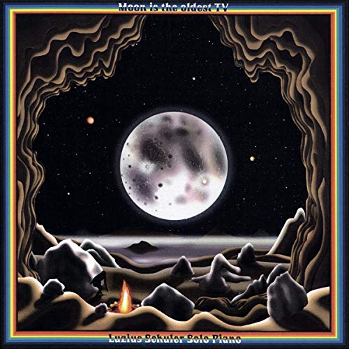 Album cover featuring a full moon over a rocky, starry landscape with a small fire.