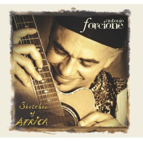 Man playing acoustic guitar, album cover for "Sketches of Africa.