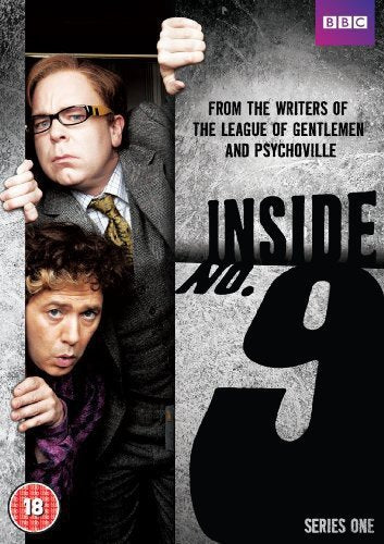 DVD cover for "Inside No. 9" with two men peeking from a slit.