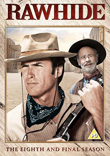 DVD cover for "Rawhide" featuring two cowboys in a western town scene.