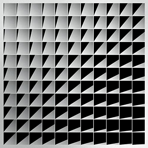 CD cover with a geometric pattern of grayscale triangles.