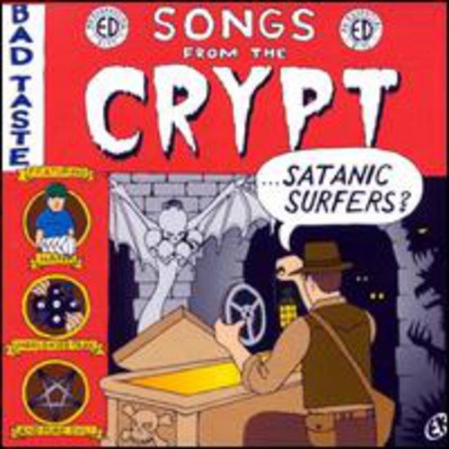 CD cover: cartoon bat, open coffin, and surprised man with text.