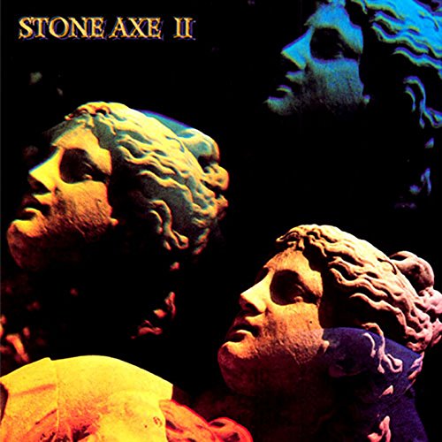 CD cover for Stone Axe II, featuring sculpted faces in blue and gold.