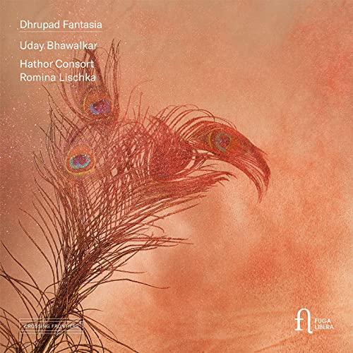 CD cover featuring a close-up of vibrant peacock feathers on orange.
