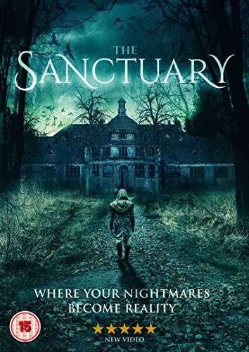 DVD cover for "The Sanctuary" featuring a hooded figure approaching a large, ominous house.