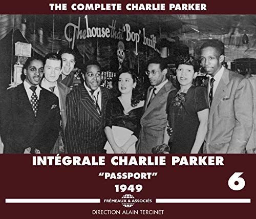 Charlie Parker "Passport" CD cover: black and white photo of jazz musicians.