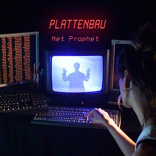 Album cover featuring a person at a computer with glowing screens.