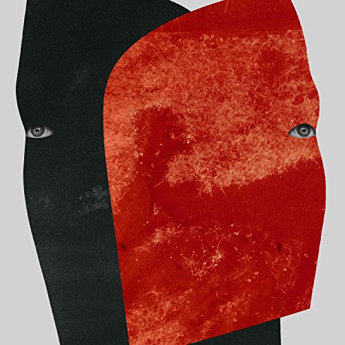 A black silhouette with an eye overlaps a red face with an eye.