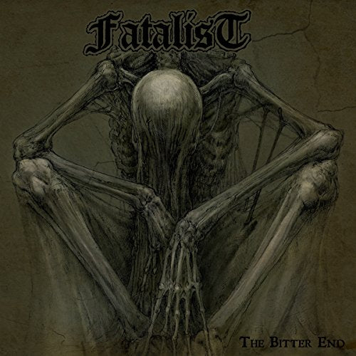 Dark album cover featuring a skeletal figure embracing its head.