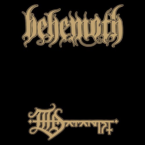 "Black album cover with 'Behemoth' in gold lettering at top and 'The Satanist' at bottom."