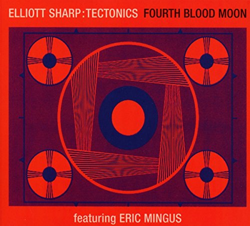 Album cover with red and blue geometric circles and lines on a red background.