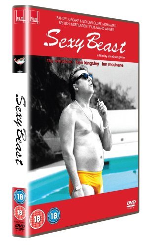 DVD case for "Sexy Beast" with a man by a pool on the cover.