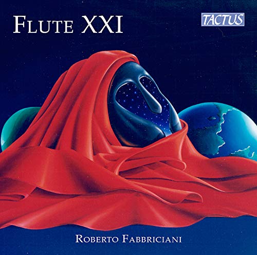 "CD cover art featuring a futuristic, hooded figure against a blue, starry background."