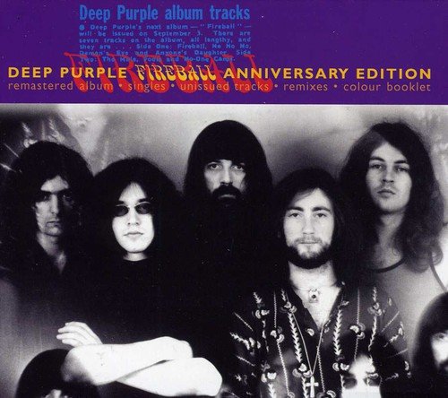 "CD cover with black and white band photo on purple background."