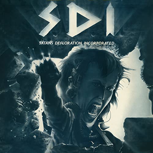 CD cover: distressed woman emerging from cracked stone, dark fantasy art.