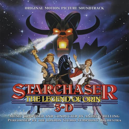 CD cover for "Starchaser: The Legend Of Orin" featuring characters and a robot.