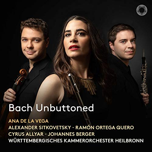 Three musicians with violin, flute, and clarinet; album cover art.