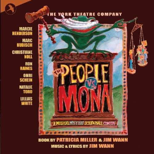 "The People vs Mona" musical cast album cover with colorful marquee and actors' names.