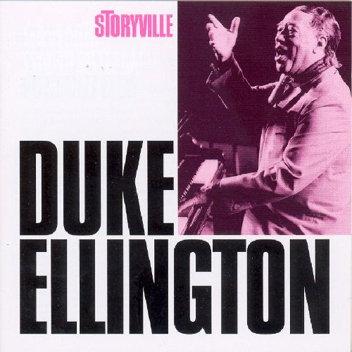 "Duke Ellington CD cover with a monochrome image of Duke Ellington at the piano."
